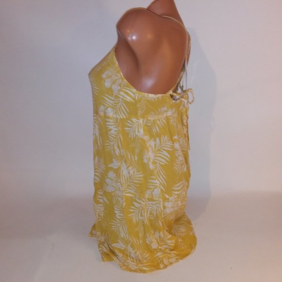 Roxy Sand Dune Dress Medium Yellow White Mini Floral Sleeveless Bust 18" Length - Picture 6 of 11